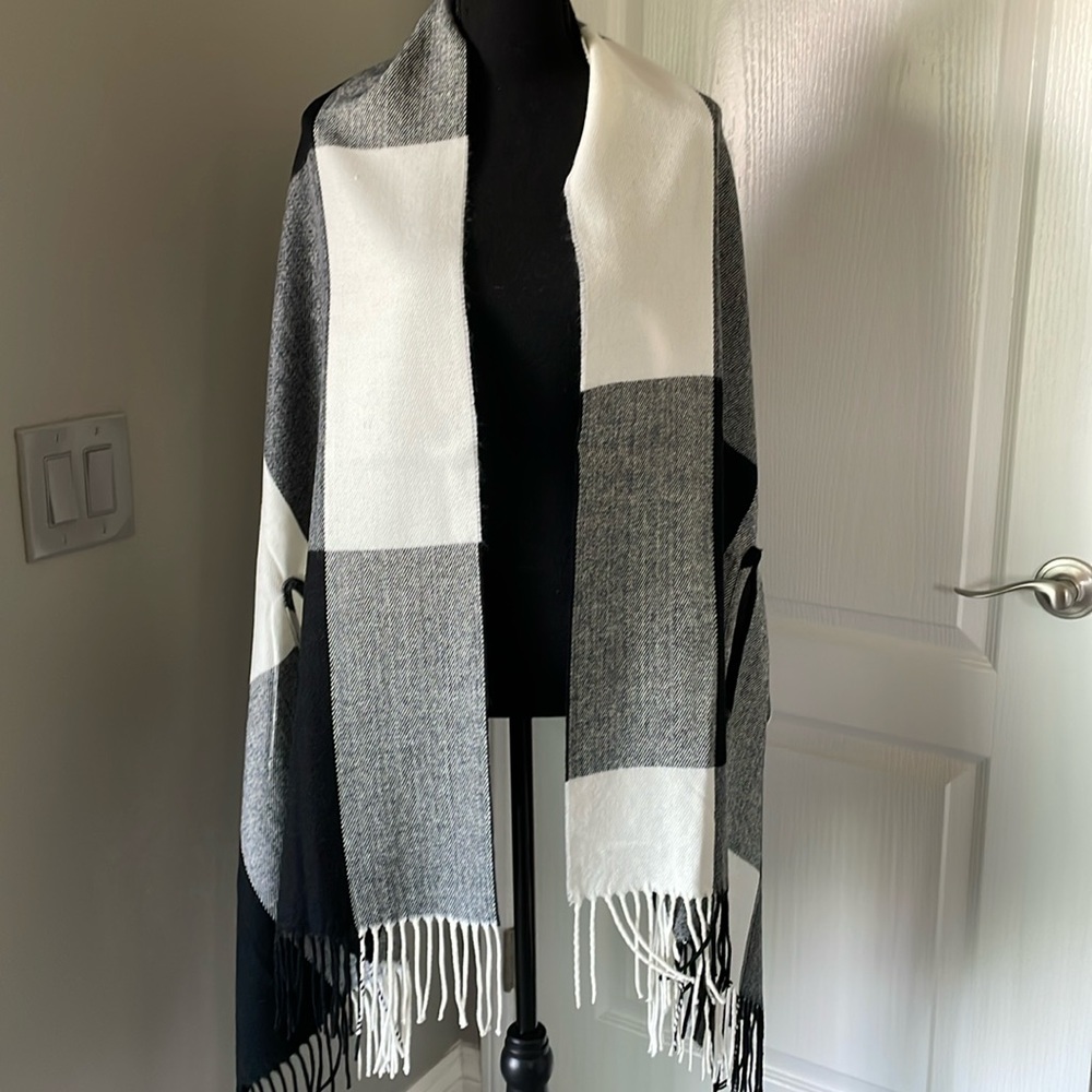 JCrew shawl with hands holes